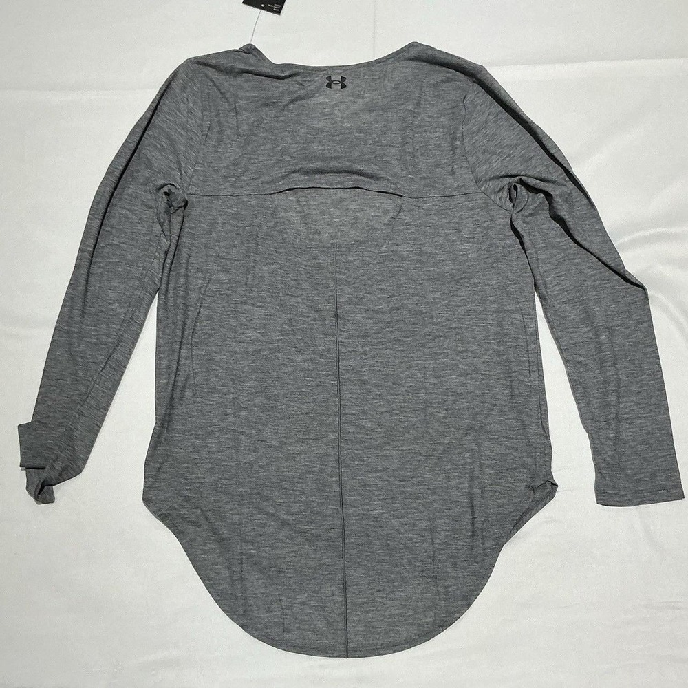 Under Armour Breathe Shirt Womens Small Gray Activewear Loose NWT Workout Gym - Picture 2 of 6